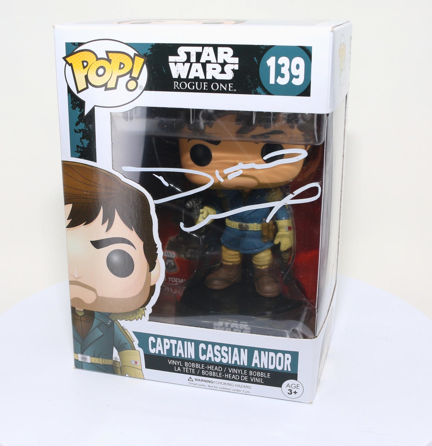 
                  
                    Diego Luna as Captain Cassian Andor in Rogue One: A Star Wars Story Signed Funko POP!  #139
                  
                