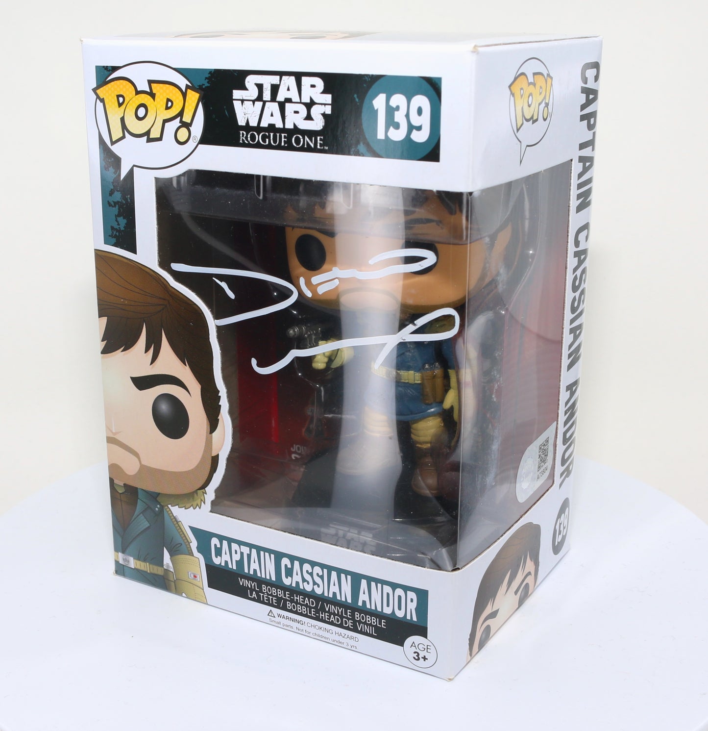 
                  
                    Diego Luna as Captain Cassian Andor in Rogue One: A Star Wars Story Signed Funko POP!  #139
                  
                