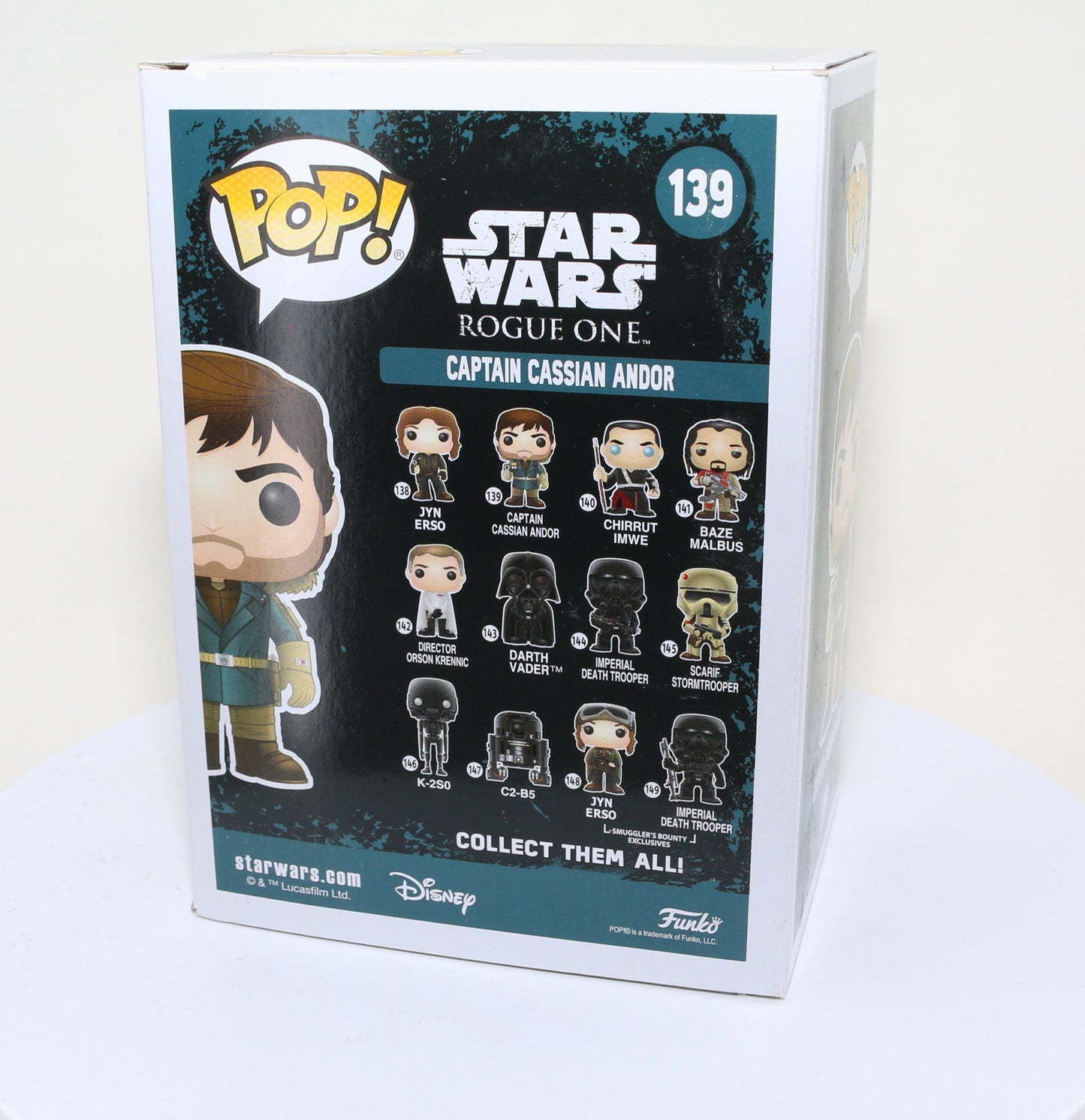 
                  
                    Diego Luna as Captain Cassian Andor in Rogue One: A Star Wars Story Signed Funko POP!  #139
                  
                