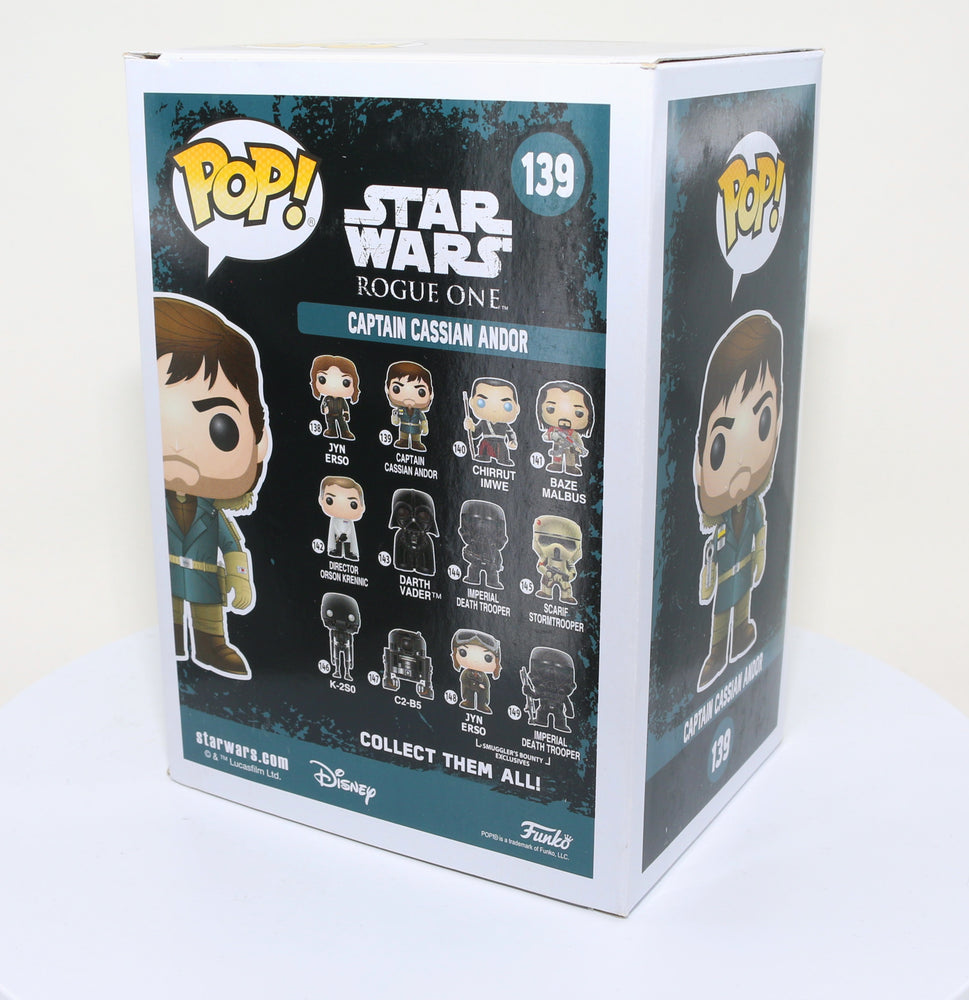 
                  
                    Diego Luna as Captain Cassian Andor in Rogue One: A Star Wars Story Signed Funko POP!  #139
                  
                