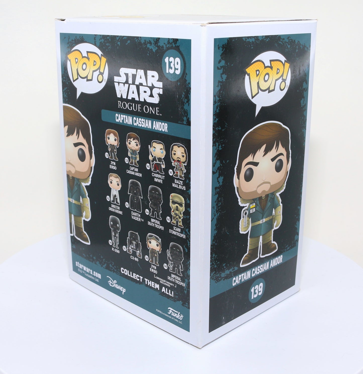 
                  
                    Diego Luna as Captain Cassian Andor in Rogue One: A Star Wars Story Signed Funko POP!  #139
                  
                