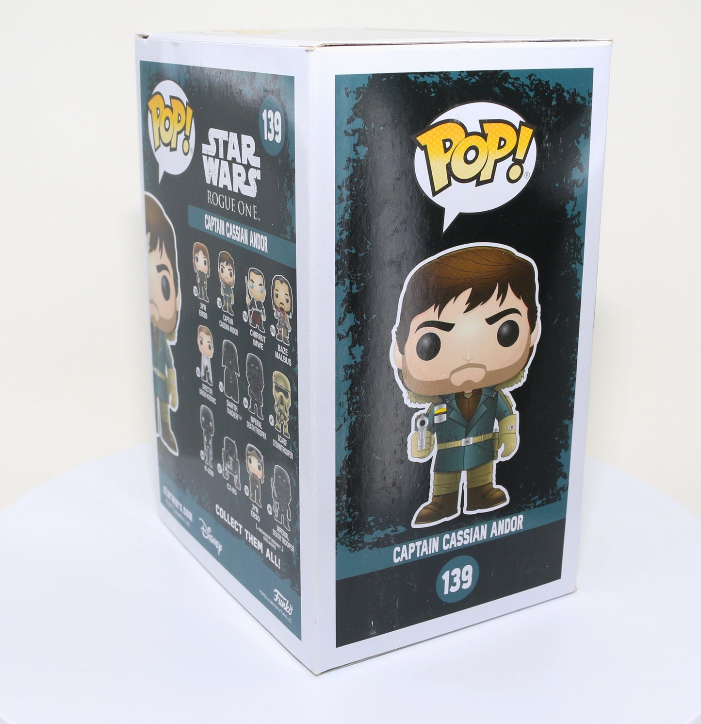 
                  
                    Diego Luna as Captain Cassian Andor in Rogue One: A Star Wars Story Signed Funko POP!  #139
                  
                