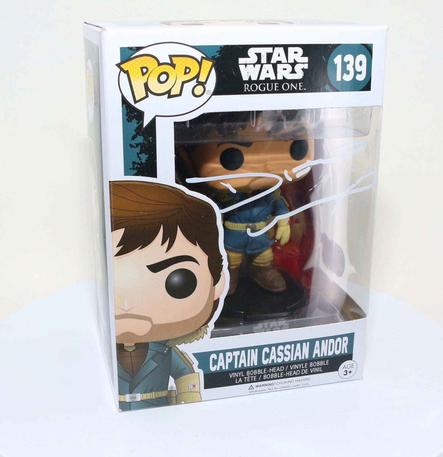 
                  
                    Diego Luna as Captain Cassian Andor in Rogue One: A Star Wars Story Signed Funko POP!  #139
                  
                