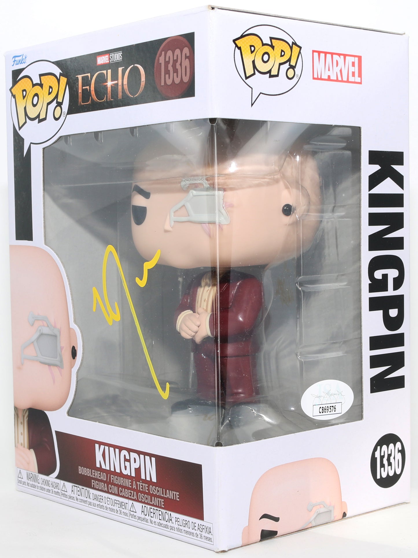 
                  
                    Vincent D'Onofrio as Kingpin in Echo (JSA) Signed Funko POP! #1336
                  
                