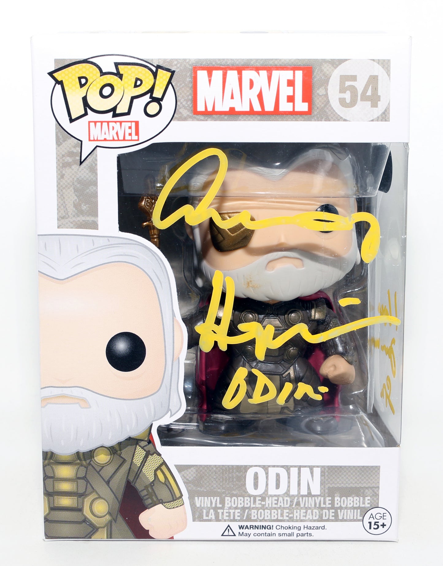 
                  
                    Anthony Hopkins as Odin in Thor (SWAU) Signed Funko POP! #54 with Character Name & Quote
                  
                