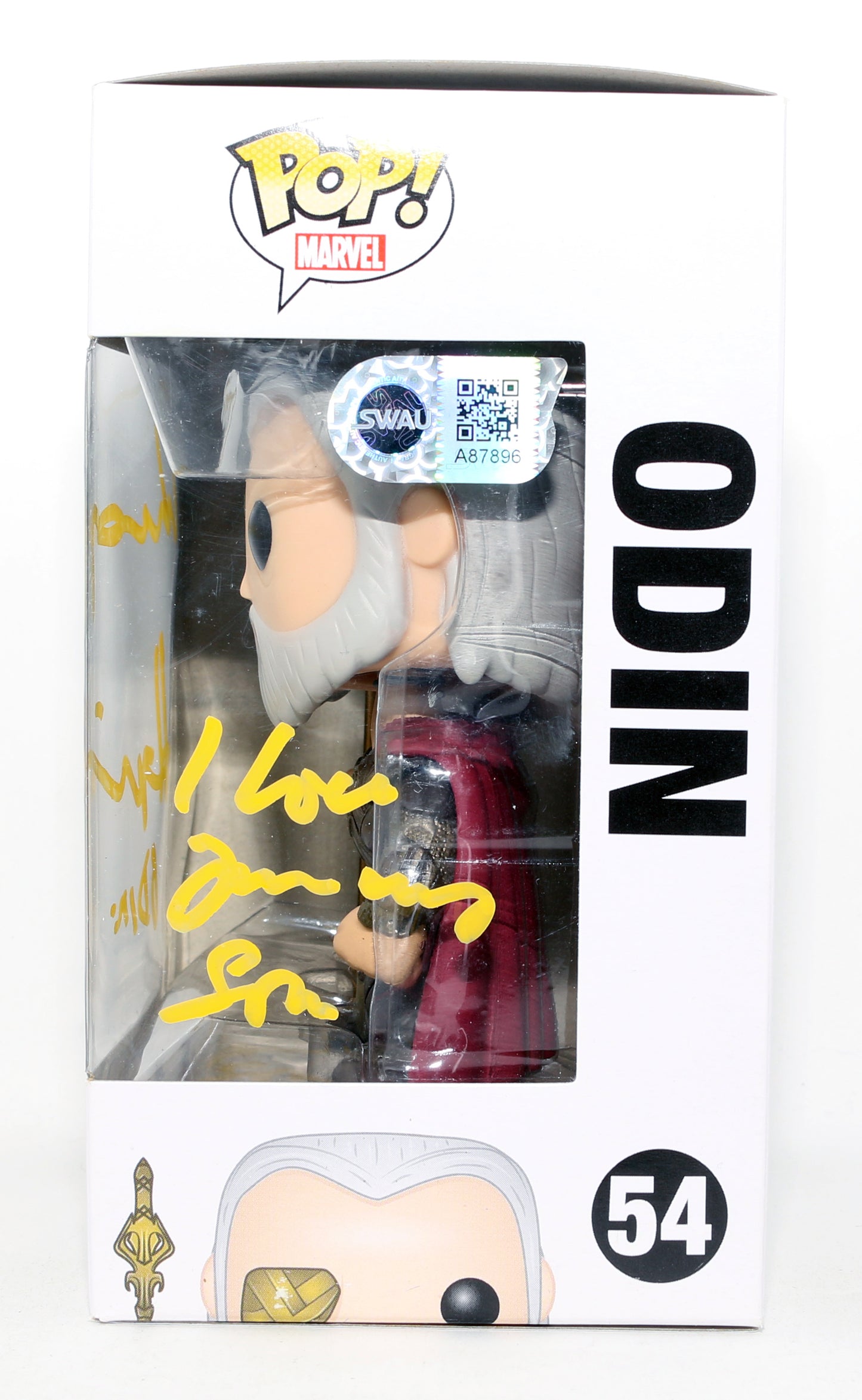
                  
                    Anthony Hopkins as Odin in Thor (SWAU) Signed Funko POP! #54 with Character Name & Quote
                  
                