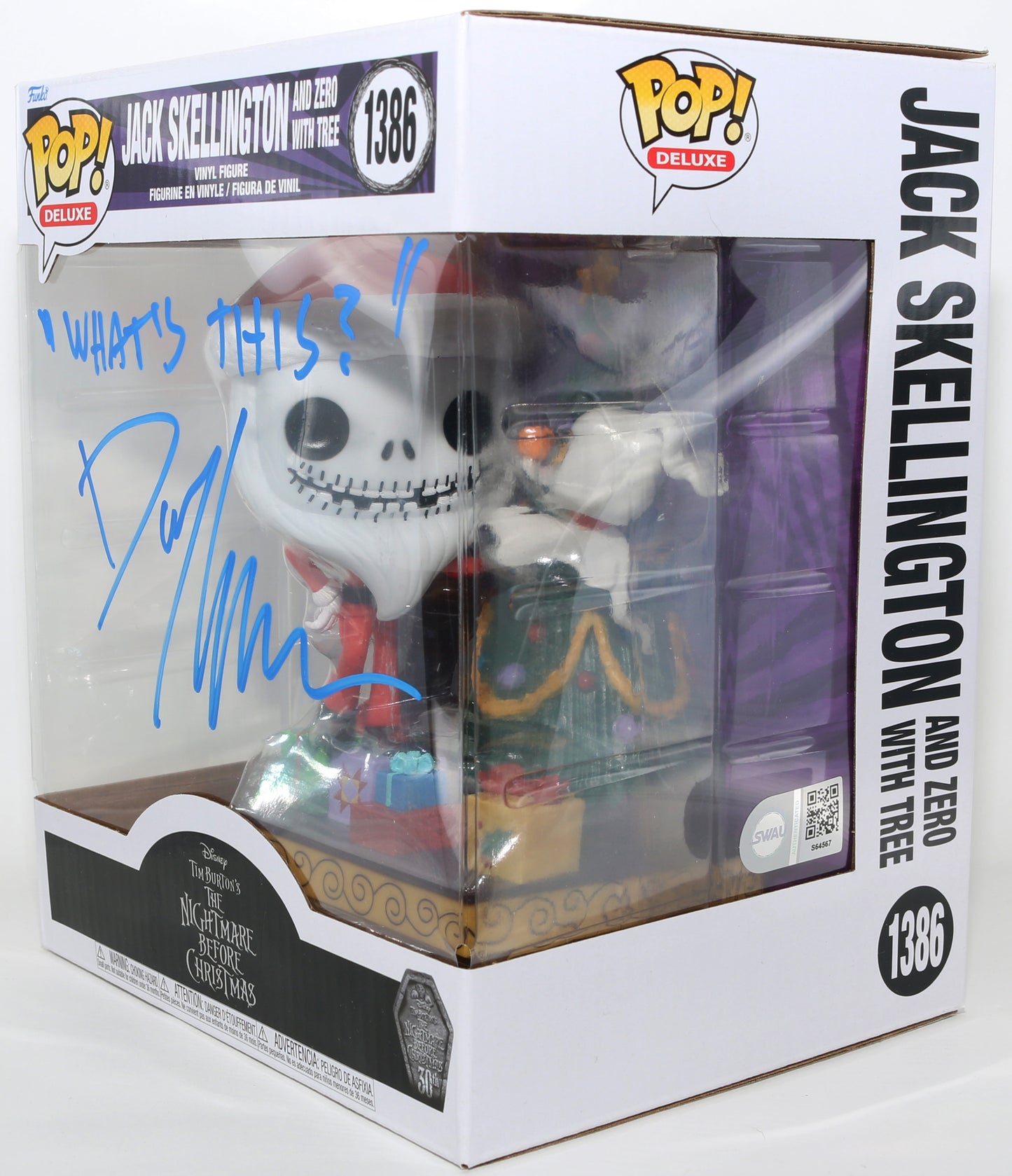 
                  
                    Danny Elfman as Jack Skellington in Nightmare Before Christmas (SWAU) Signed Oversized Funko POP! #1386 with Quote
                  
                