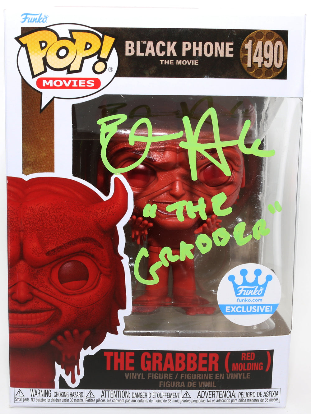 Ethan Hawke as The Grabber [Red Molding] in The Black Phone Funko Store Exclusive (Beckett) Signed Funko POP! #1490 with Character Name
