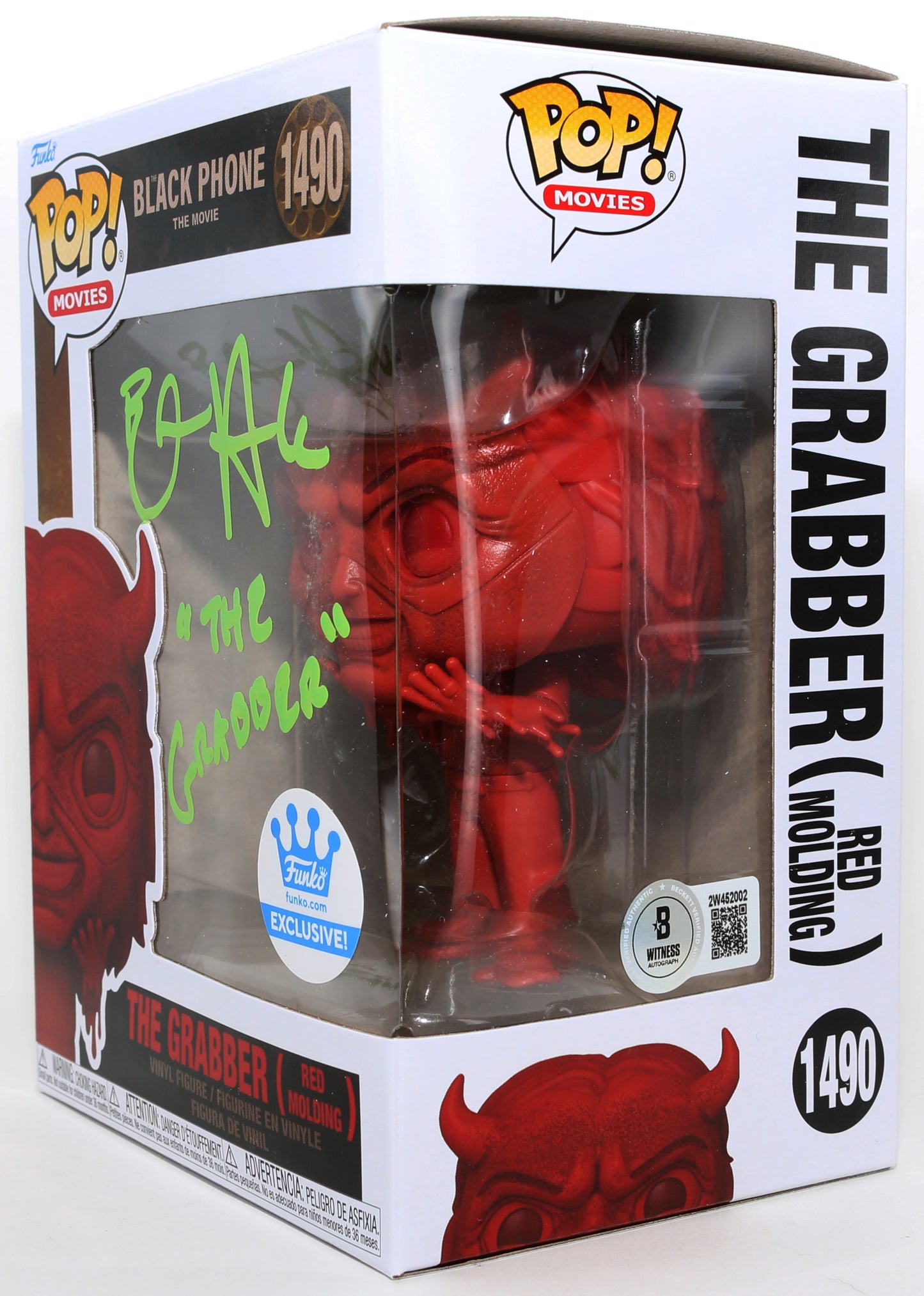 
                  
                    Ethan Hawke as The Grabber [Red Molding] in The Black Phone Funko Store Exclusive (Beckett) Signed Funko POP! #1490 with Character Name
                  
                
