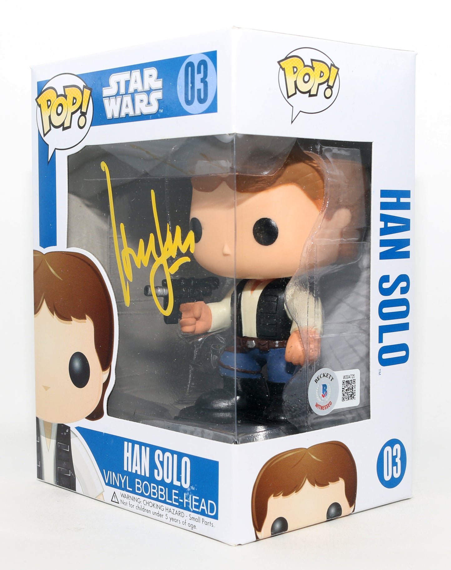 
                  
                    Harrison Ford as Han Solo in Star Wars: A New Hope (Beckett) Signed Funko POP! #03
                  
                