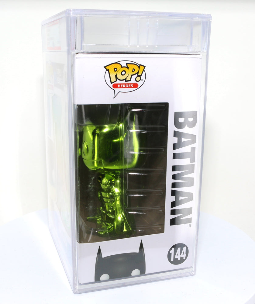 
                  
                    Green Metallic Batman from DC Super Heroes 2018 Emerald City Comic Con Exclusive Limited to 1500 Pieces Funko POP! #144 PSA Graded 9 - Grail
                  
                