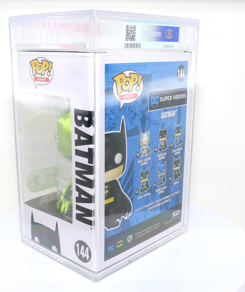 
                  
                    Green Metallic Batman from DC Super Heroes 2018 Emerald City Comic Con Exclusive Limited to 1500 Pieces Funko POP! #144 PSA Graded 9 - Grail
                  
                
