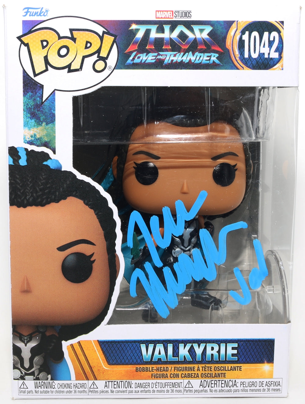 Tessa Thompson as Valkyrie in Thor: Love & Thunder (Beckett) Signed Funko POP! #1042 with Character Name