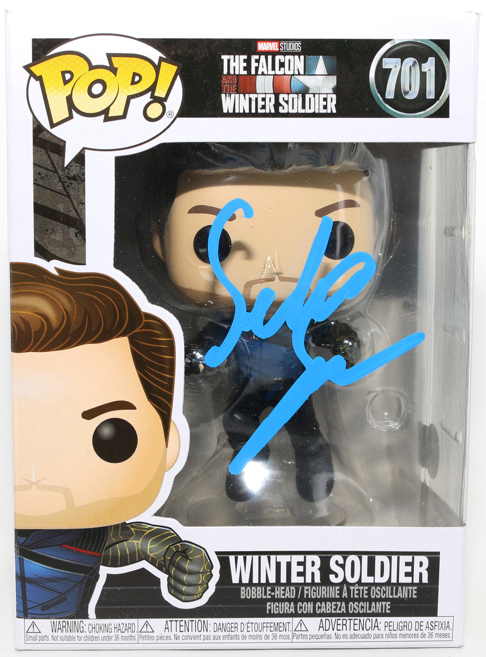 Sebastian Stan as the Winter Solder in Falcon & the Winter Soldier (Beckett) Signed Funko POP! #701