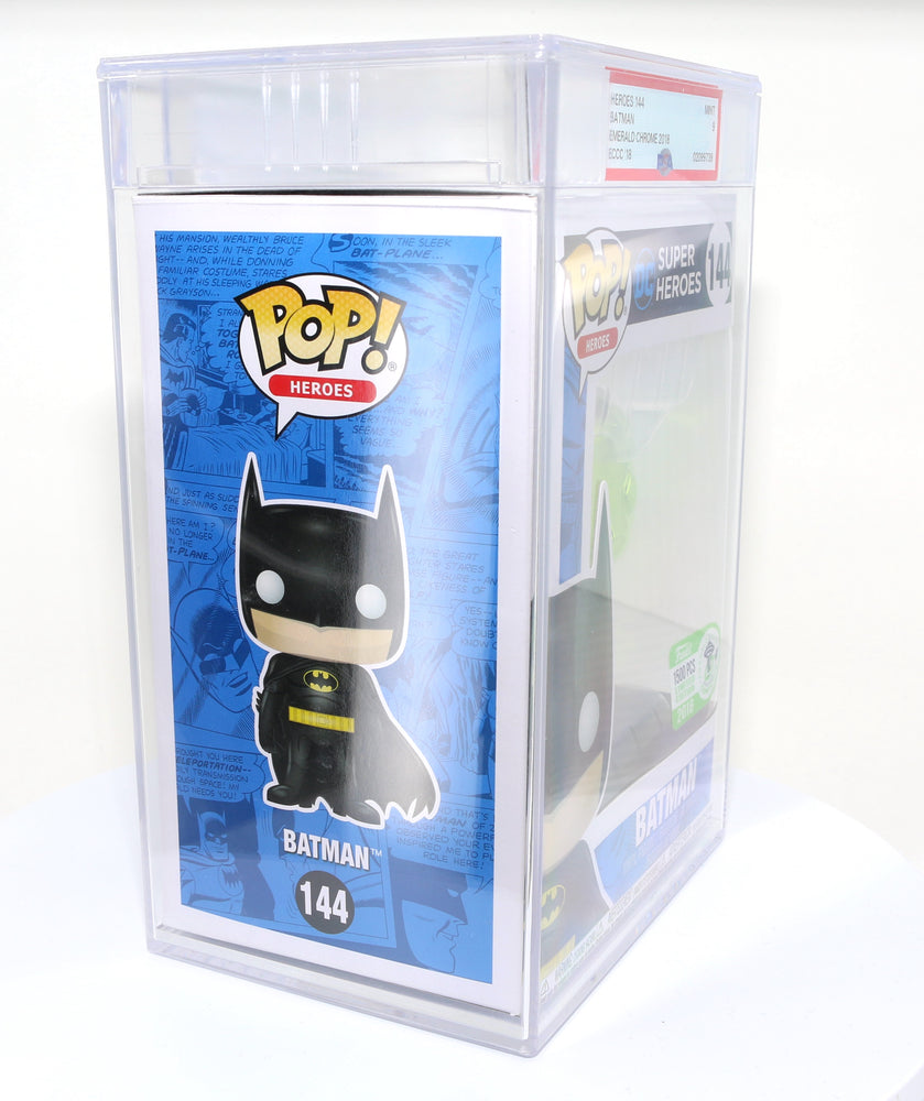 
                  
                    Green Metallic Batman from DC Super Heroes 2018 Emerald City Comic Con Exclusive Limited to 1500 Pieces Funko POP! #144 PSA Graded 9 - Grail
                  
                