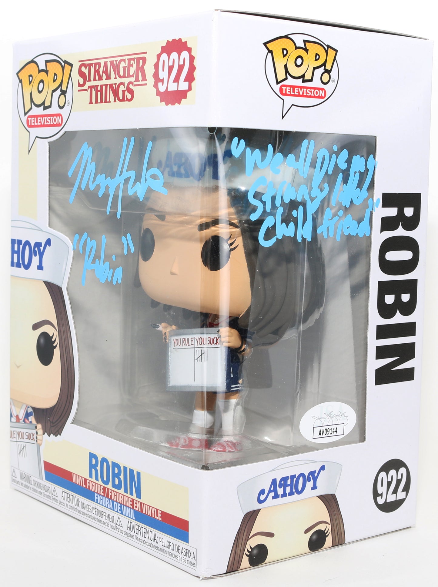 
                  
                    Maya Hawke as Robin Buckley in Stranger Things (JSA) Signed Funko POP! #922 with Character Name
                  
                