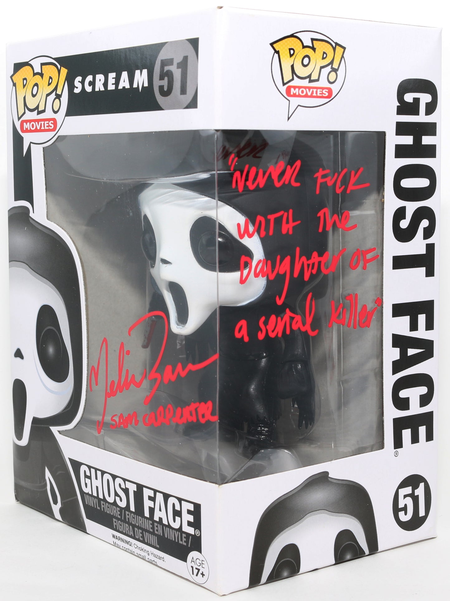 
                  
                    Melissa Barrera as Sam Carpenter in Scream 5 Signed Funko POP! #51 with Character Name & Quote
                  
                