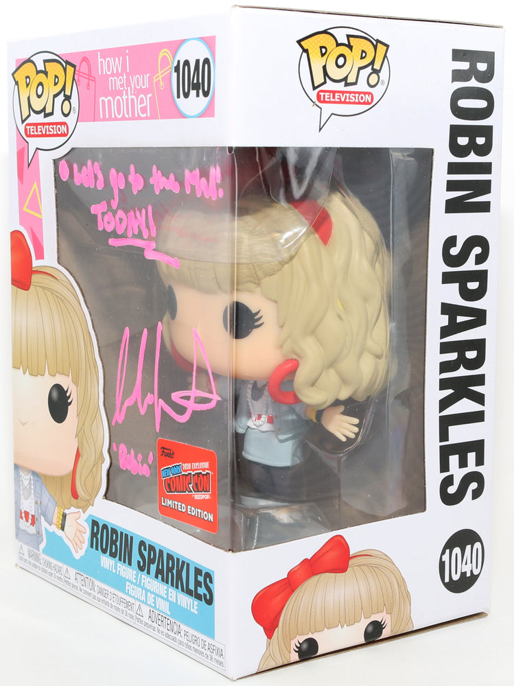 
                  
                    Cobie Smulders as Robin Scherbatsky in How I Met Your Mother 2023 New York Comic Con Limited Edition Signed Funko POP! #1040 with Character Name & Quote
                  
                