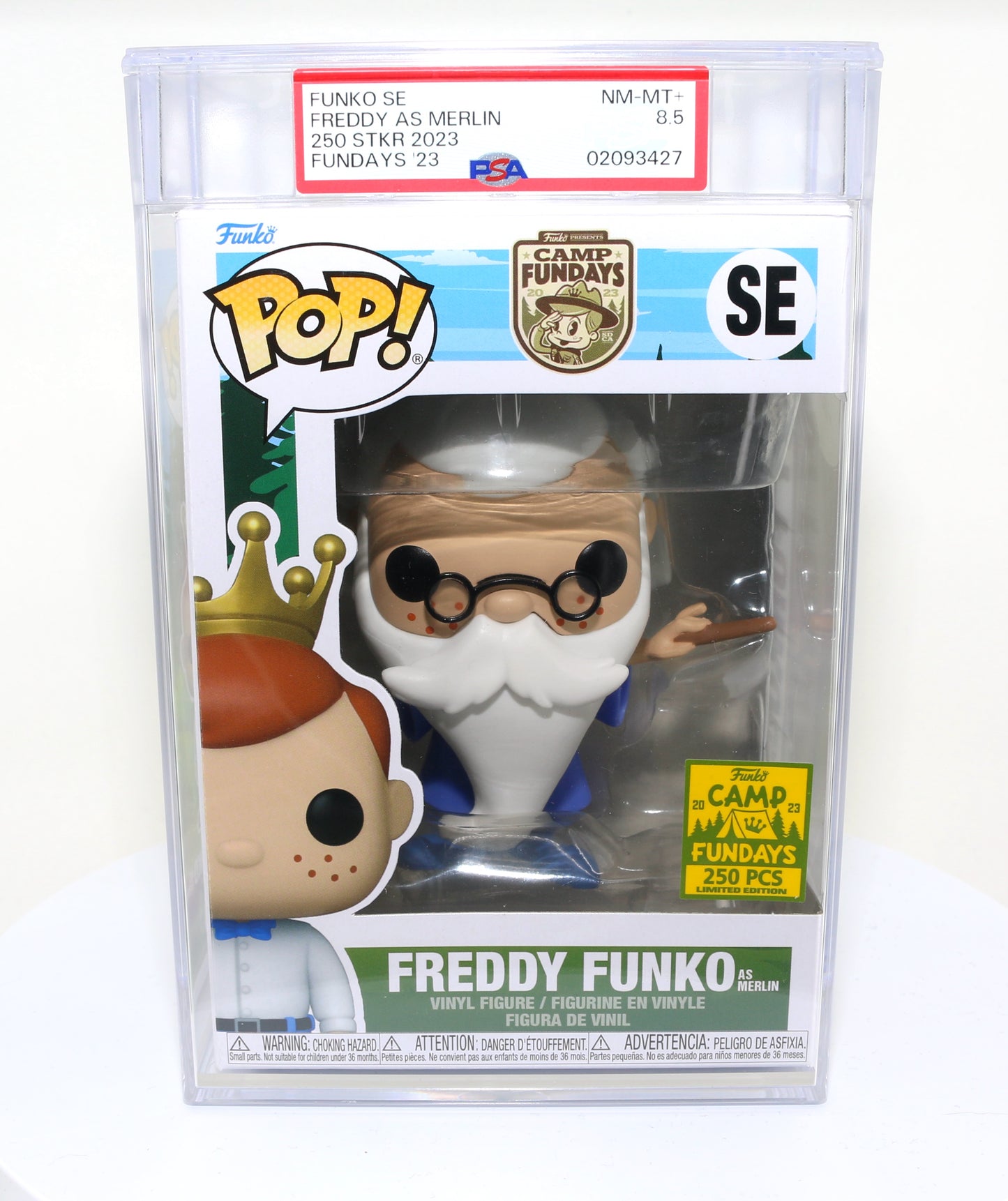 
                  
                    Freddy Funko as Merlin from Sword in the Stone 2023 Camp Fundays Exclusive Limited to 250 Pieces Funko POP! #SE PSA Graded 8.5 - Grail
                  
                