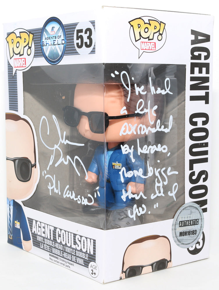 
                  
                    Clark Gregg as Agent Phil Coulson in Agents of S.H.I.E.L.D. Signed Funko POP! #53 with Character Name & Quote
                  
                