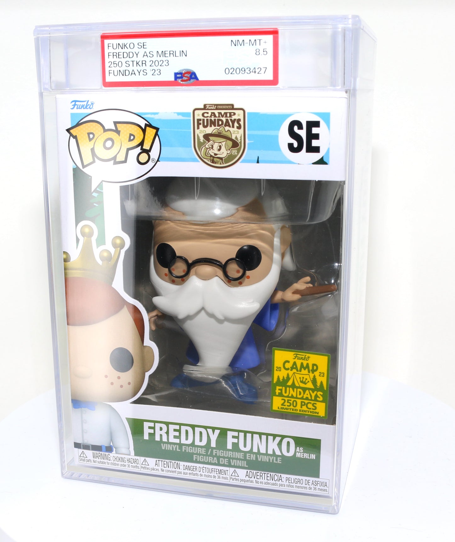 
                  
                    Freddy Funko as Merlin from Sword in the Stone 2023 Camp Fundays Exclusive Limited to 250 Pieces Funko POP! #SE PSA Graded 8.5 - Grail
                  
                