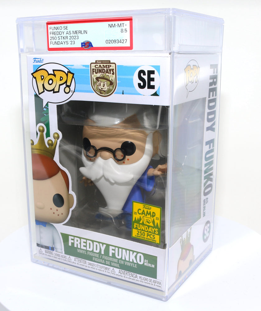 
                  
                    Freddy Funko as Merlin from Sword in the Stone 2023 Camp Fundays Exclusive Limited to 250 Pieces Funko POP! #SE PSA Graded 8.5 - Grail
                  
                