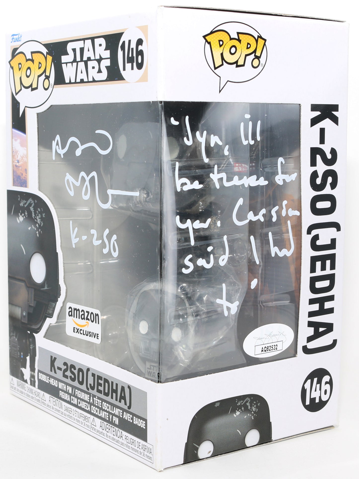 
                  
                    Alan Tudyk as K-2SO in Rogue One: A Star Wars Story Amazon Exclusive (JSA) Signed Funko POP! #146 with Character Name & Quote
                  
                