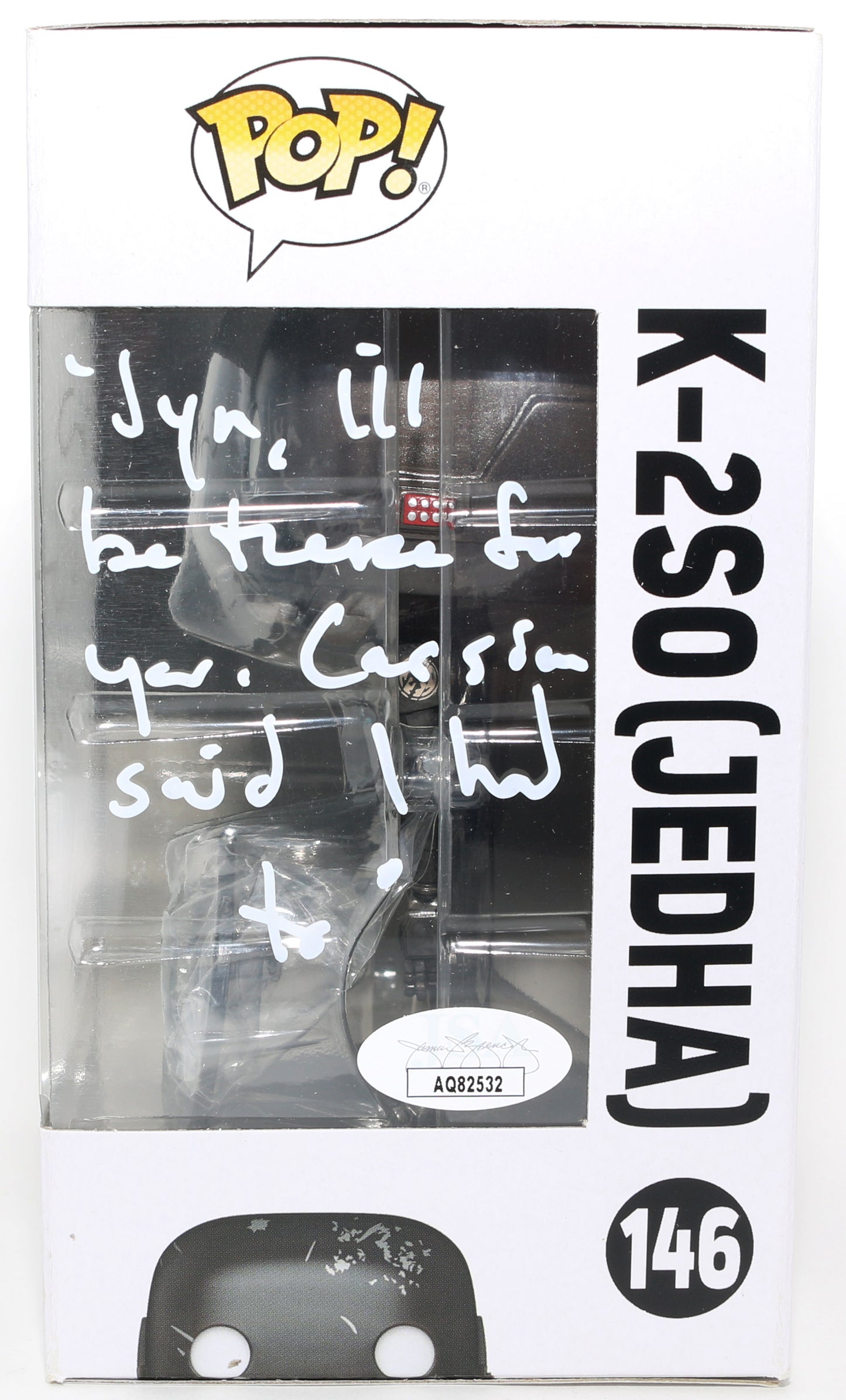 
                  
                    Alan Tudyk as K-2SO in Rogue One: A Star Wars Story Amazon Exclusive (JSA) Signed Funko POP! #146 with Character Name & Quote
                  
                