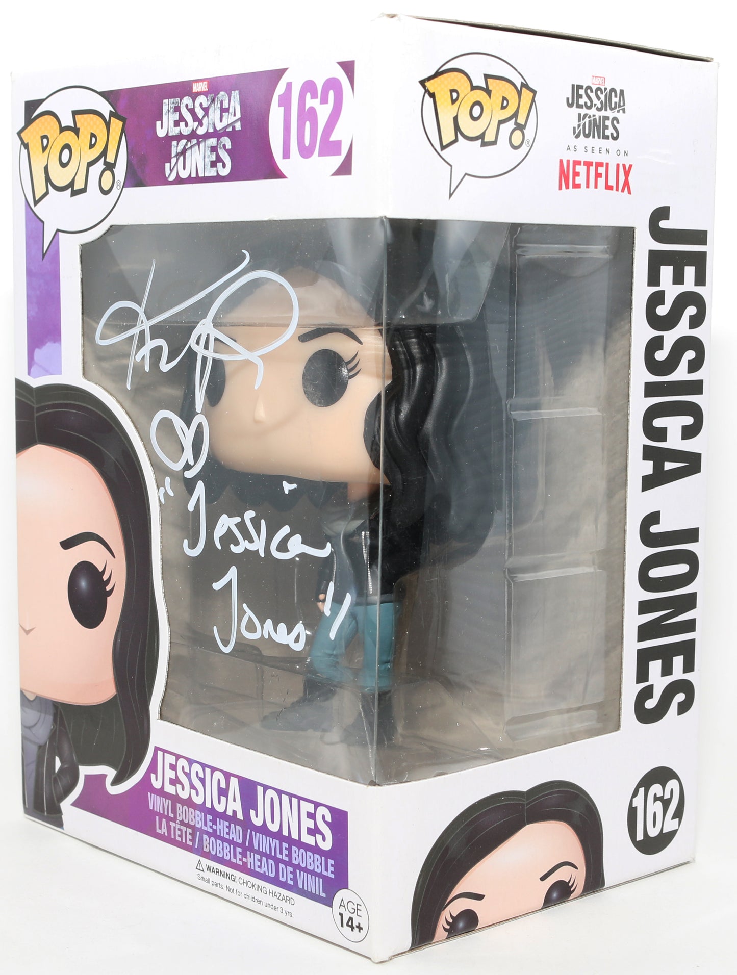 
                  
                    Krysten Ritter as Jessica Jones in Jessica Jones Signed Funko POP! #162 with Character Name
                  
                