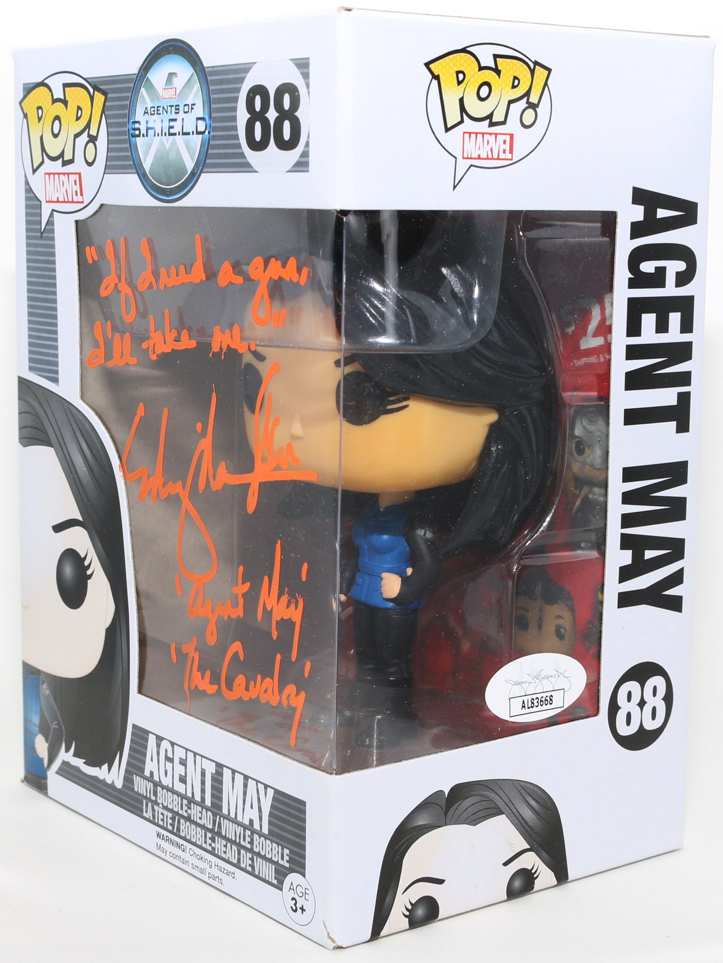 
                  
                    Ming-Na Wen as Agent May in Agents of S.H.I.E.L.D. (JSA) Signed Funko POP!  #88 with Character Name & Quote
                  
                