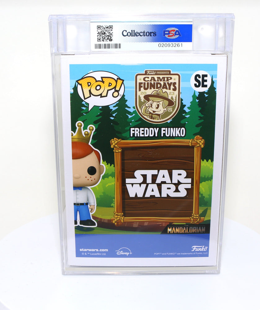 
                  
                    Freddy Funko as Luke Skywalker with Grogu from Star Wars: The Mandalorian 2023 Camp Fundays Exclusive Limited to 4000 Pieces Funko POP! #SE PSA Graded 8.5 - Grail
                  
                