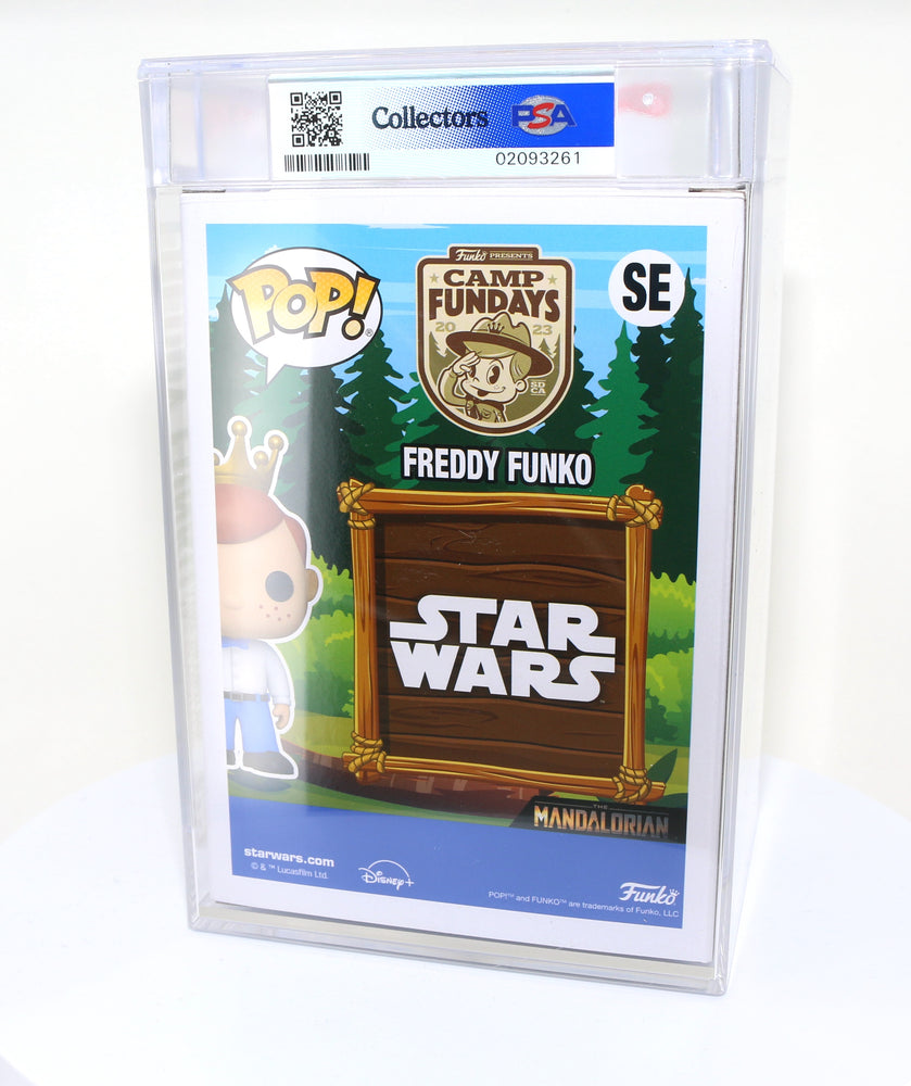 
                  
                    Freddy Funko as Luke Skywalker with Grogu from Star Wars: The Mandalorian 2023 Camp Fundays Exclusive Limited to 4000 Pieces Funko POP! #SE PSA Graded 8.5 - Grail
                  
                