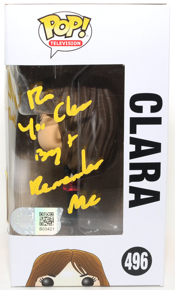 
                  
                    Jenna Coleman as Clara Oswald in Doctor Who 2017 Summer Convention Exclusive (SWAU) Signed Funko POP! #496 with Character Name & Quote
                  
                