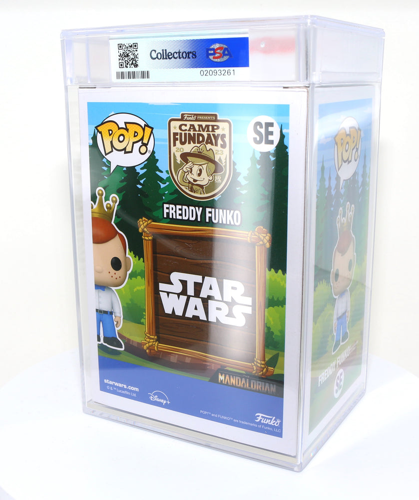 
                  
                    Freddy Funko as Luke Skywalker with Grogu from Star Wars: The Mandalorian 2023 Camp Fundays Exclusive Limited to 4000 Pieces Funko POP! #SE PSA Graded 8.5 - Grail
                  
                