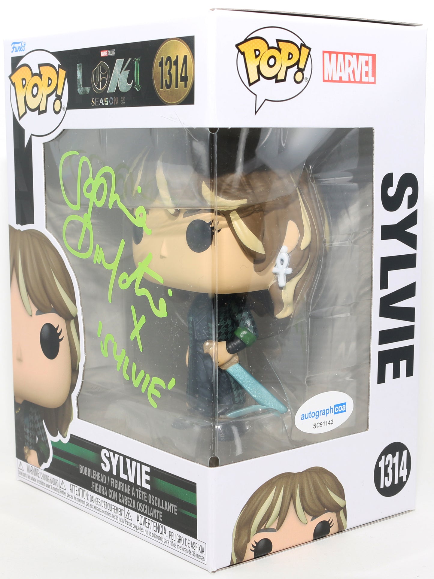 
                  
                    Sophia Di Martino as Sylvie in Loki (ACOA) Signed Funko POP! #1314 with Character Name
                  
                