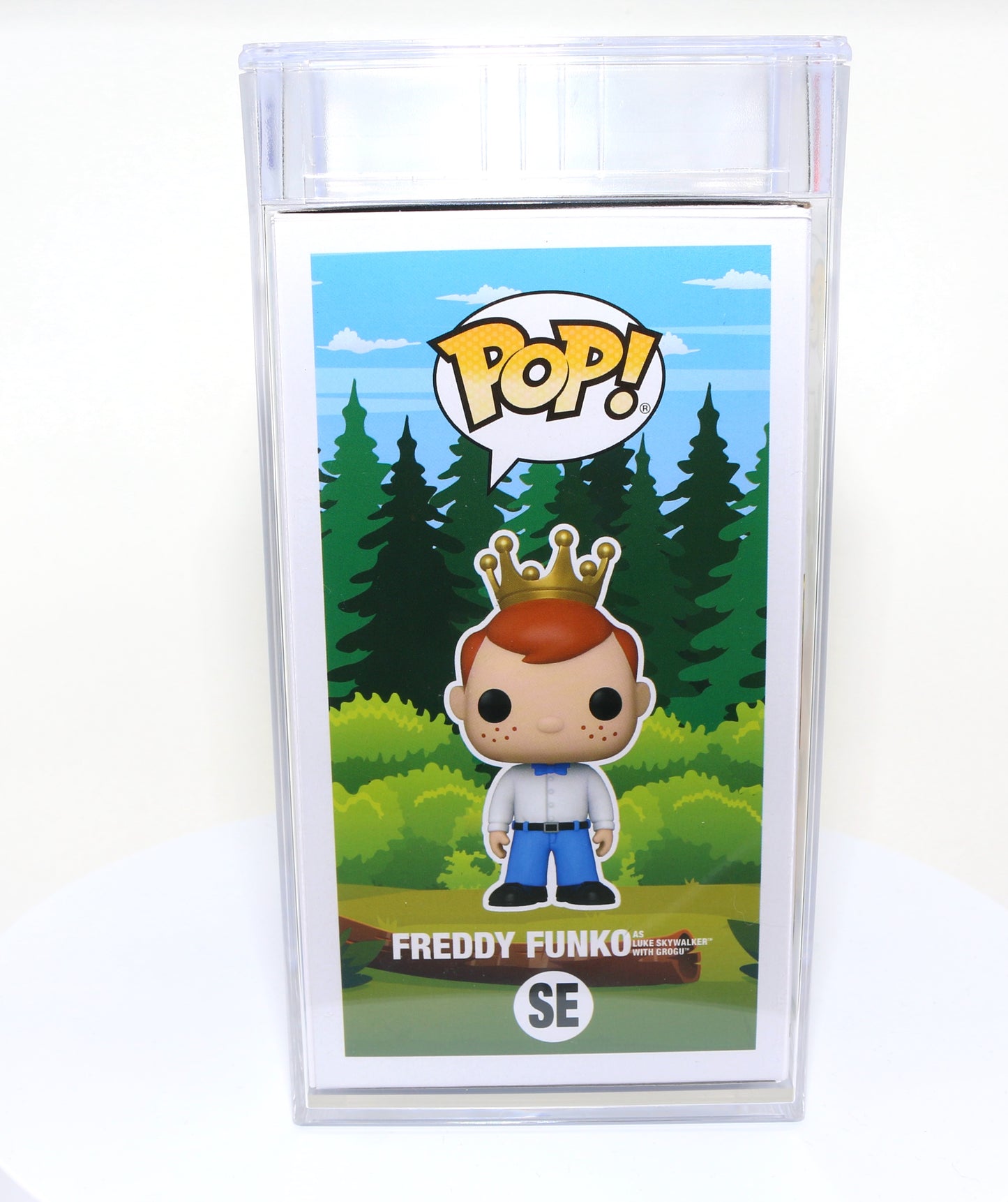 
                  
                    Freddy Funko as Luke Skywalker with Grogu from Star Wars: The Mandalorian 2023 Camp Fundays Exclusive Limited to 4000 Pieces Funko POP! #SE PSA Graded 8.5 - Grail
                  
                