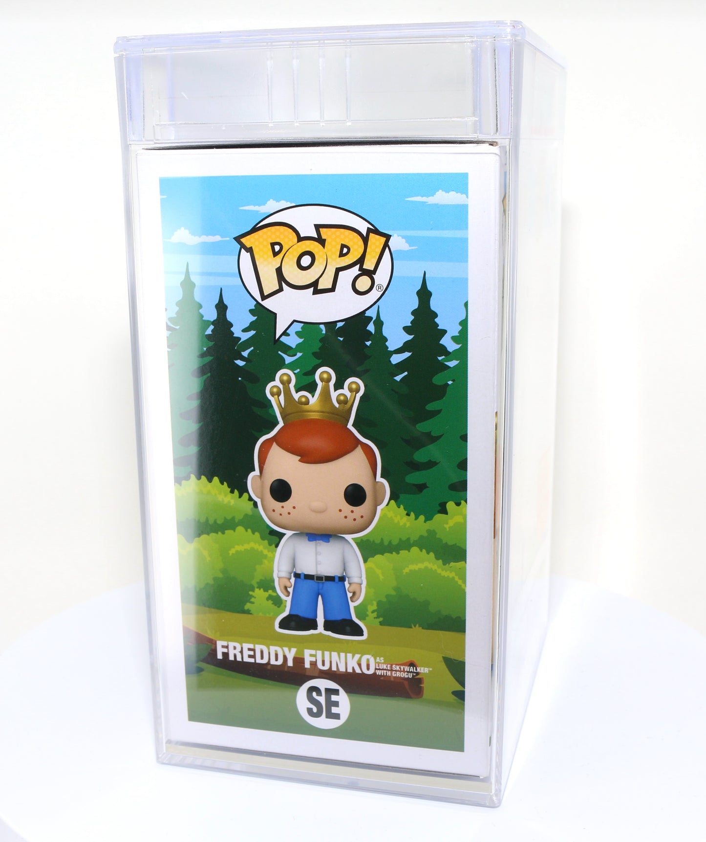 
                  
                    Freddy Funko as Luke Skywalker with Grogu from Star Wars: The Mandalorian 2023 Camp Fundays Exclusive Limited to 4000 Pieces Funko POP! #SE PSA Graded 8.5 - Grail
                  
                