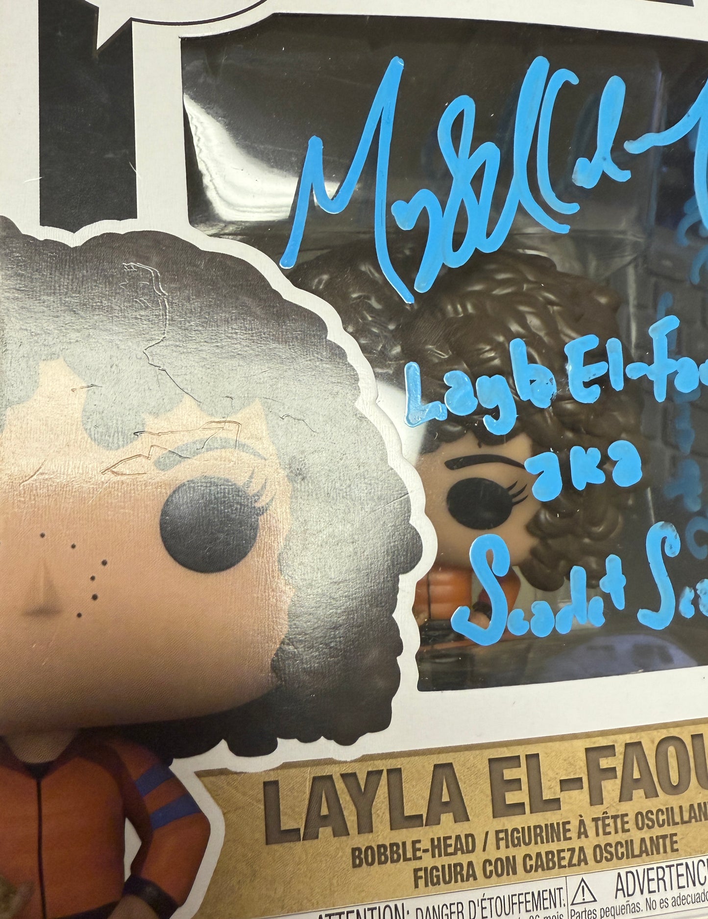 
                  
                    May Calamawy as  Layla El-Faouly / Scarlet Scarab in Moon Knight Signed Funko POP! #1050 with Character Name and Quote
                  
                