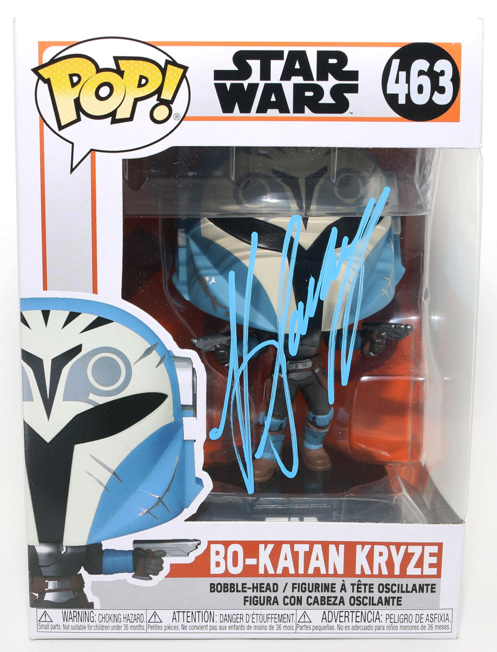 Katee Sackhoff as Bo-Katan Kryze [Masked] in Star Wars: The Mandalorian Signed Funko POP! #463