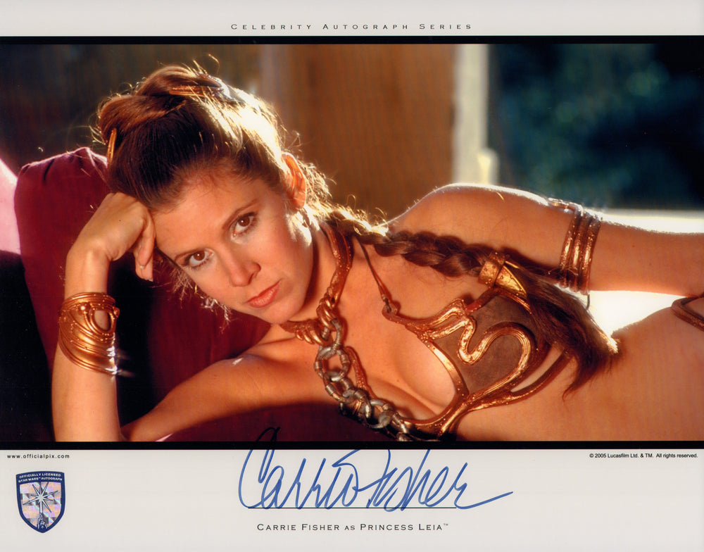 Carrie Fisher as Princess Leia in Star Wars: Return of the Jedi Signed 11x14 (Official Pix) Photo