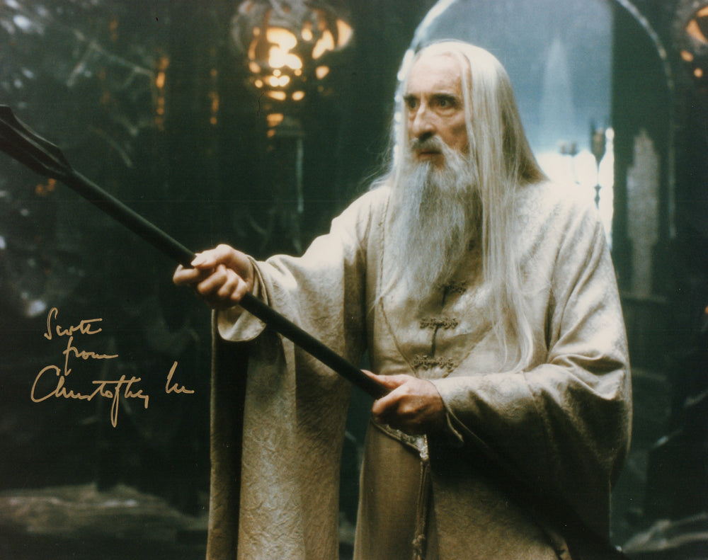 Christopher Lee Saruman The Lord of the Rings: The Fellowship of the Ring Signed 8x10 Photo