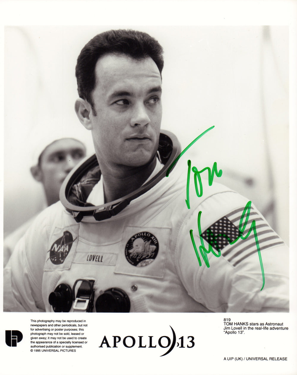 Tom Hanks as Commander Jim Lovell in Apollo 13 Signed 8x10 Press Photo