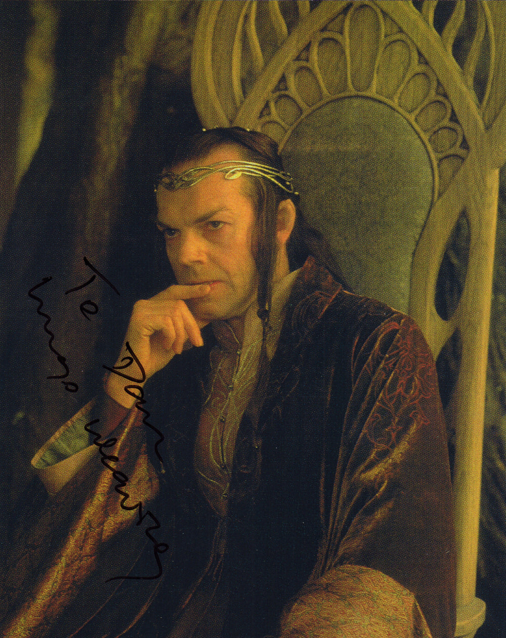 Hugo Weaving as Elrond  in The Lord of the Rings: The Fellowship of the Ring Signed 8x10 Photo