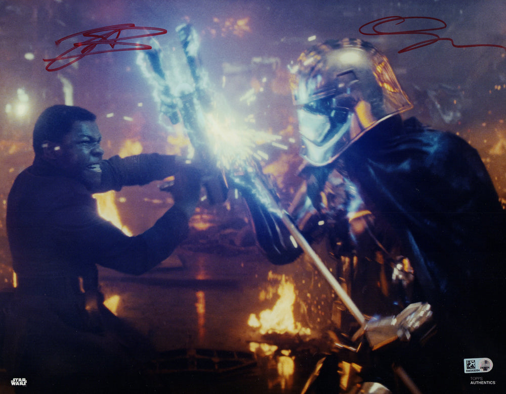 John Boyega as Finn vs. Gwendoline Christie as Captain Phasma in Star Wars: The Last Jedi (Topps Authentics) Signed 11x14 Photo