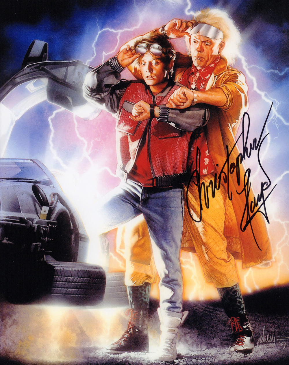 Christopher Lloyd as Doc Brown in  Back to the Future Part II Signed 8x10 Photo