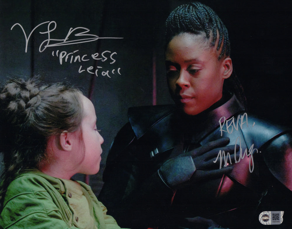 Vivien Lyra Blair as Leia Organa with Moses Ingram as Reva in Star Wars: Obi-Wan Kenobi (SWAU) Signed 11x14 Photo