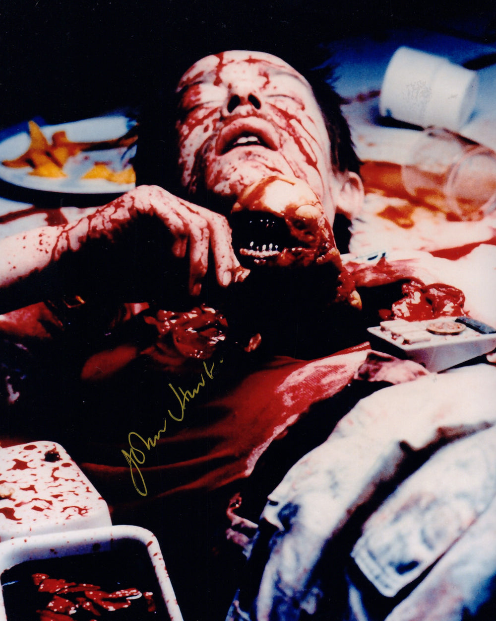 John Hurt as Kane in Iconic Chestburster Scene from Alien Signed 8x10 Photo