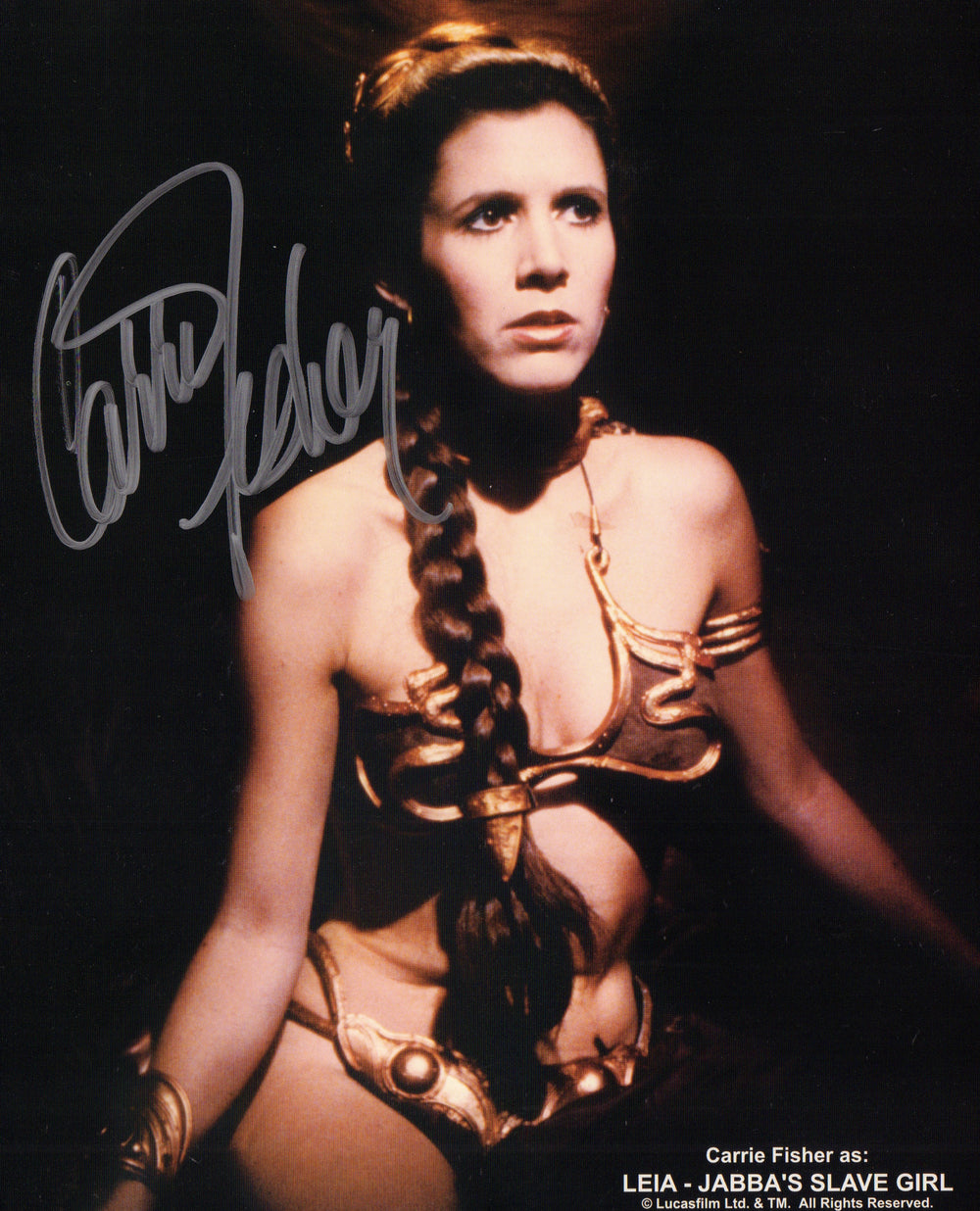 Carrie Fisher as Princess Leia in Star Wars: Return of the Jedi Signed 8x10 Photo