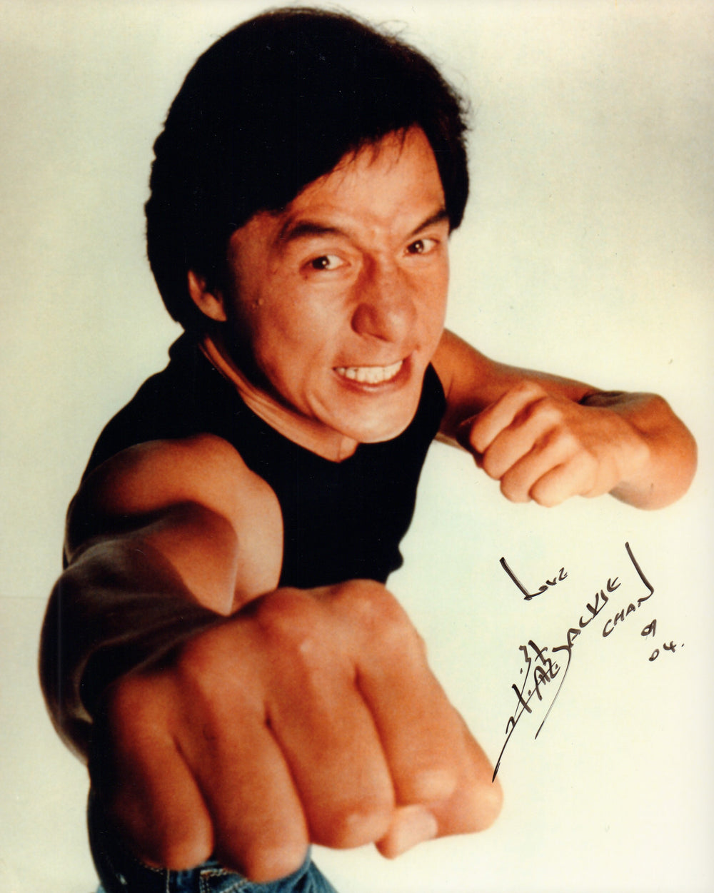 Jackie Chan from Rush Hour, Rumble in the Bronx, & Police Story Signed 8x10 Photo