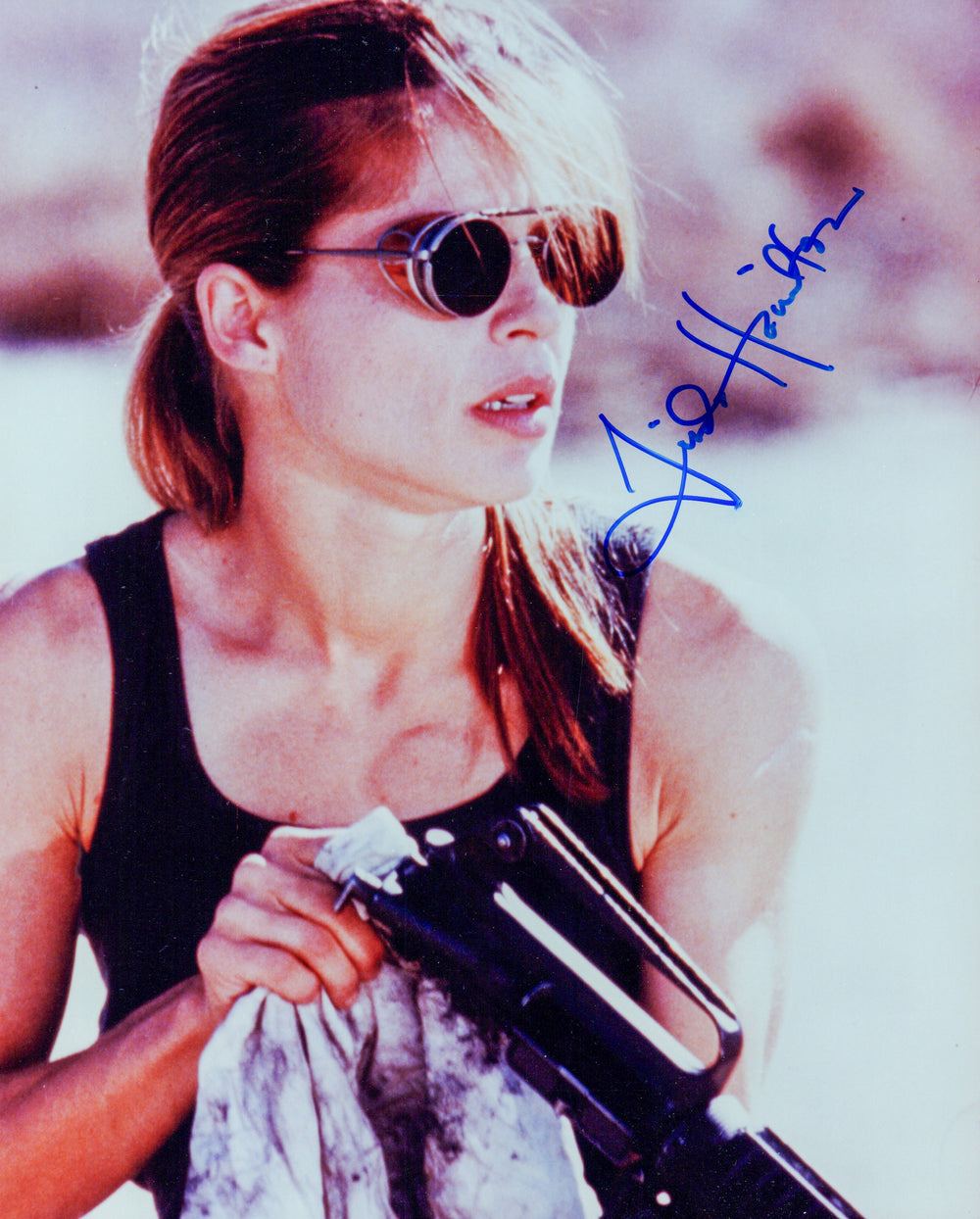 Linda Hamilton as Sarah Connor in Terminator 2: Judgement Day Signed 8x10 Photo